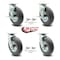 Service Caster 8 Inch Gray Pneumatic Wheel Caster Swivel with Swivel Locks 2 with Brakes, 4PK SCC-100S280-PNB-GRY-TLB-BSL-2-BSL-2 - alternate 1